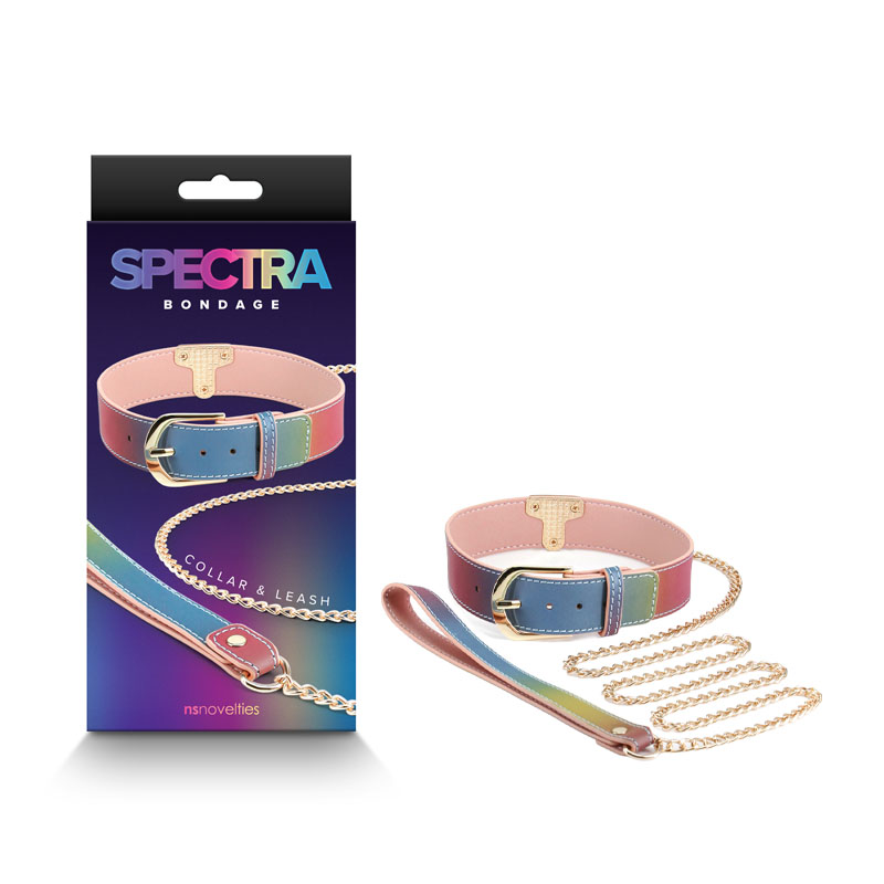 Spectra Bondage Rainbow - Collar & Leash